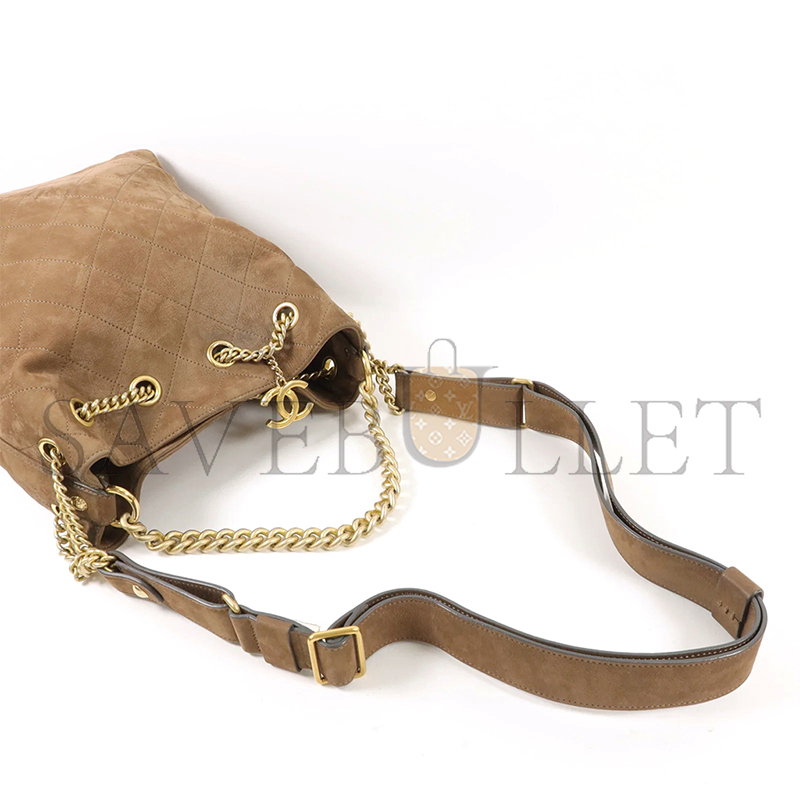 CHANEL MASTER SUEDE LEATHER 2-WAY SHOULDER BAG (27*20*14cm)